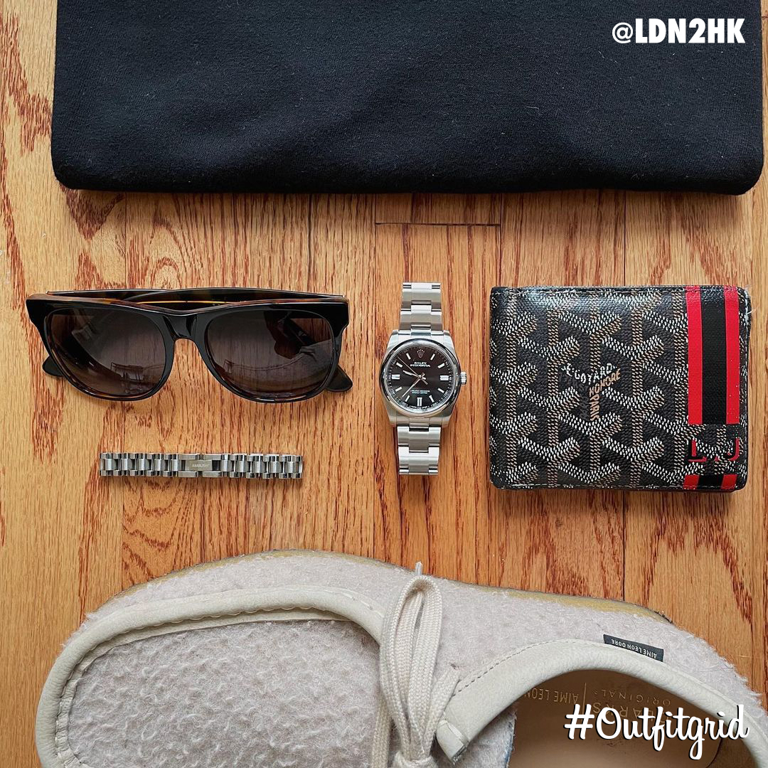 outfitgrid's tweet photo. Today's top #outfitgrid is by @ldn2hk.
▫️ #AimeLeonDore x #SchottNYC #LeatherJacket, #Beanie & #Tee
▫️ #ILoveUgly #Pants
▫️ #RetroSuperFuture #Sunglasses
▫️ #GrandSeiko #Watch
▫️ #AimeLeonDore x #Clarks #Wallabees https://t.co/e53ZWtenkY