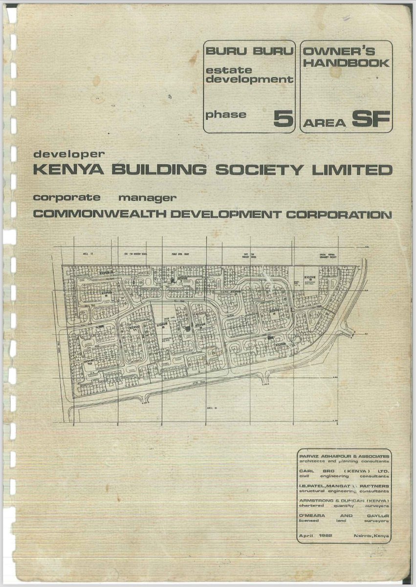 Sacrinos Π 🇰🇪✊🏿 (@dnahinga) on Twitter photo In 1982, some building projects in Kenya came with an Owner’s Handbook.
A Case Study of Buruburu Phase 5 and some Key Lessons. This gem was shared with me by <a href="/bonifacemwangi/">The People’s Watchman</a>
A Thread 🧵
#Maintenance
#LifeCycleCosts
#DLP
#GoodPractice In 1982, some building projects in Kenya came with an Owner’s Handbook.
A Case Study of Buruburu Phase 5 and some Key Lessons. This gem was shared with me by <a href="/bonifacemwangi/">The People’s Watchman</a>
A Thread 🧵
#Maintenance
#LifeCycleCosts
#DLP
#GoodPractice