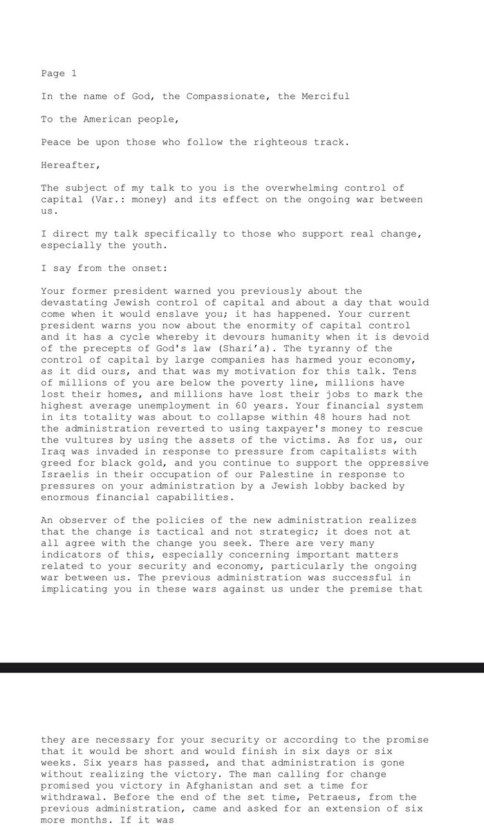 khaledmoslimm's tweet photo. #letter_to_America #Ossama_ben_laden

Letter to America from Ossama Ben Laden https://t.co/fgiXS7R3I9