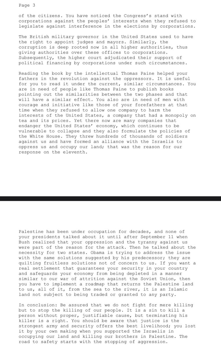 khaledmoslimm's tweet photo. #letter_to_America #Ossama_ben_laden

Letter to America from Ossama Ben Laden https://t.co/fgiXS7R3I9