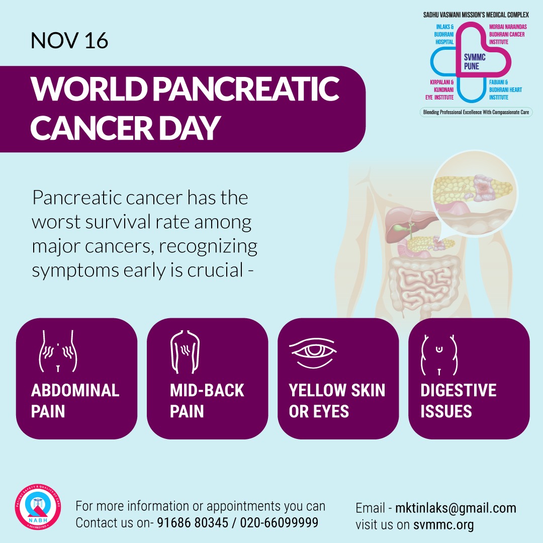 🌍 World Pancreatic Cancer Day - Nov 16 🎗

#svmmc #inlaksandbudhranihospital #cancerwarrior #cancerpatient #pancreaticcancerawareness💜 #pancreaticcancersurvivor #cancertreatment #healthawareness #beatcancer #pancreaticcancerawareness #pancreaticcancerawarenessmonth