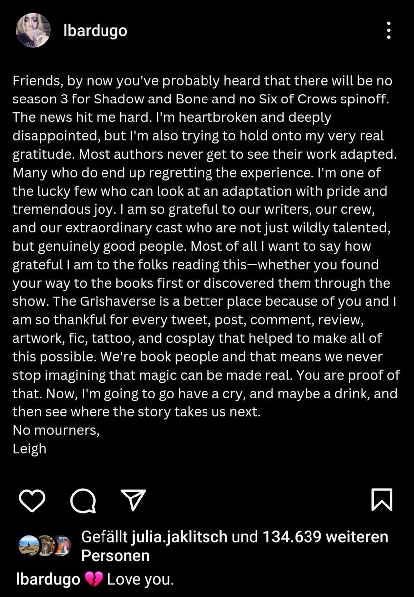 and_countdown's tweet photo. Day 245 and devastating news.
#shadowandbone #shadowandbone2 #shadowandbone3 #shadowandbonenews #sixofcrowsspinoff https://t.co/qTfNtmeB3h