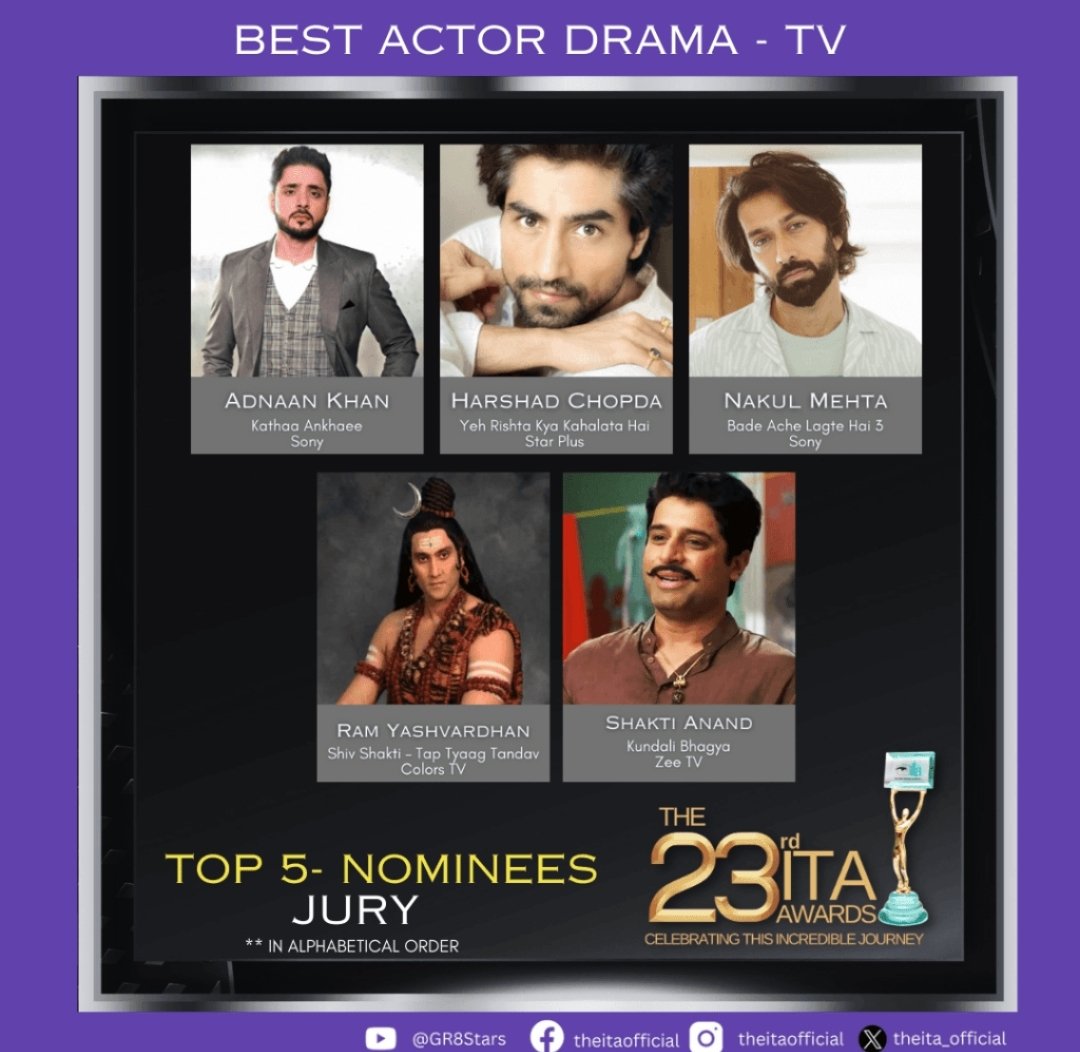 BepannaahNo1Fan's tweet photo. #HarshadChopda is nominated for  both Jury and Popular #BestActor  at #ITA2023 Plz God he better win and make history with most ITA's best actor popular win also I wish he wins jury award at ITA for 1st time 🙈 I am greedy I want both 😭😭😭 #AbhimanyuBirla @TheITA_Official https://t.co/GgL22hjrLF