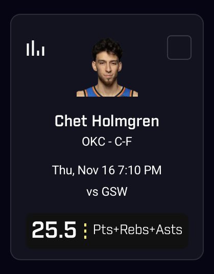 wryce2x's tweet photo. Wryce2x PrizePicks POTD ๐จ๐ฝโ๐ณ #2
- Chet Holmgren o 25.5 PRA
- Hit this last time vs GSW with 24PTS
- No Draymond = Chet ๐ SZN
#2XPicks #BettingX #BettingTwitter #PrizePicks #Underdog #PlayerProps #NBA #Wryce2x https://t.co/SKCRQeVyH4