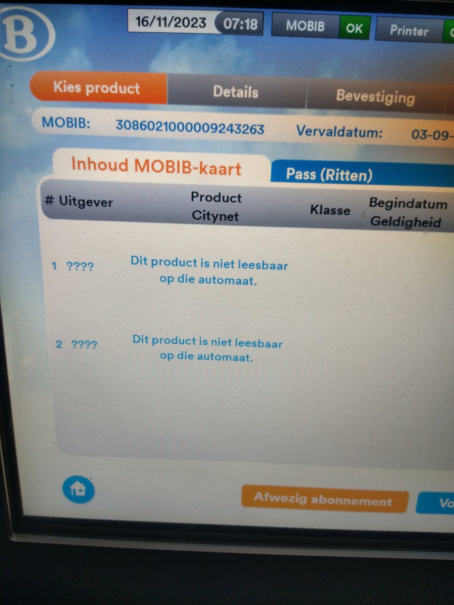 vilijntje's tweet photo. @NMBS De automaat in Nossegem is weeral stuk. Het leest geen mobib kaart en wilt ook geen brupas opladen. 
Weeral een overbodig ticket moeten betalen https://t.co/es0rXLySCm
