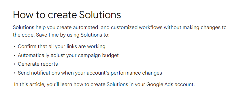 Anyone had a chance to play with Google Ads' new bulk-action tool called Solutions? I don't see it in my account yet :( #ppcchat #googleads #paidsearch #ppcadeditor

support.google.com/google-ads/ans…