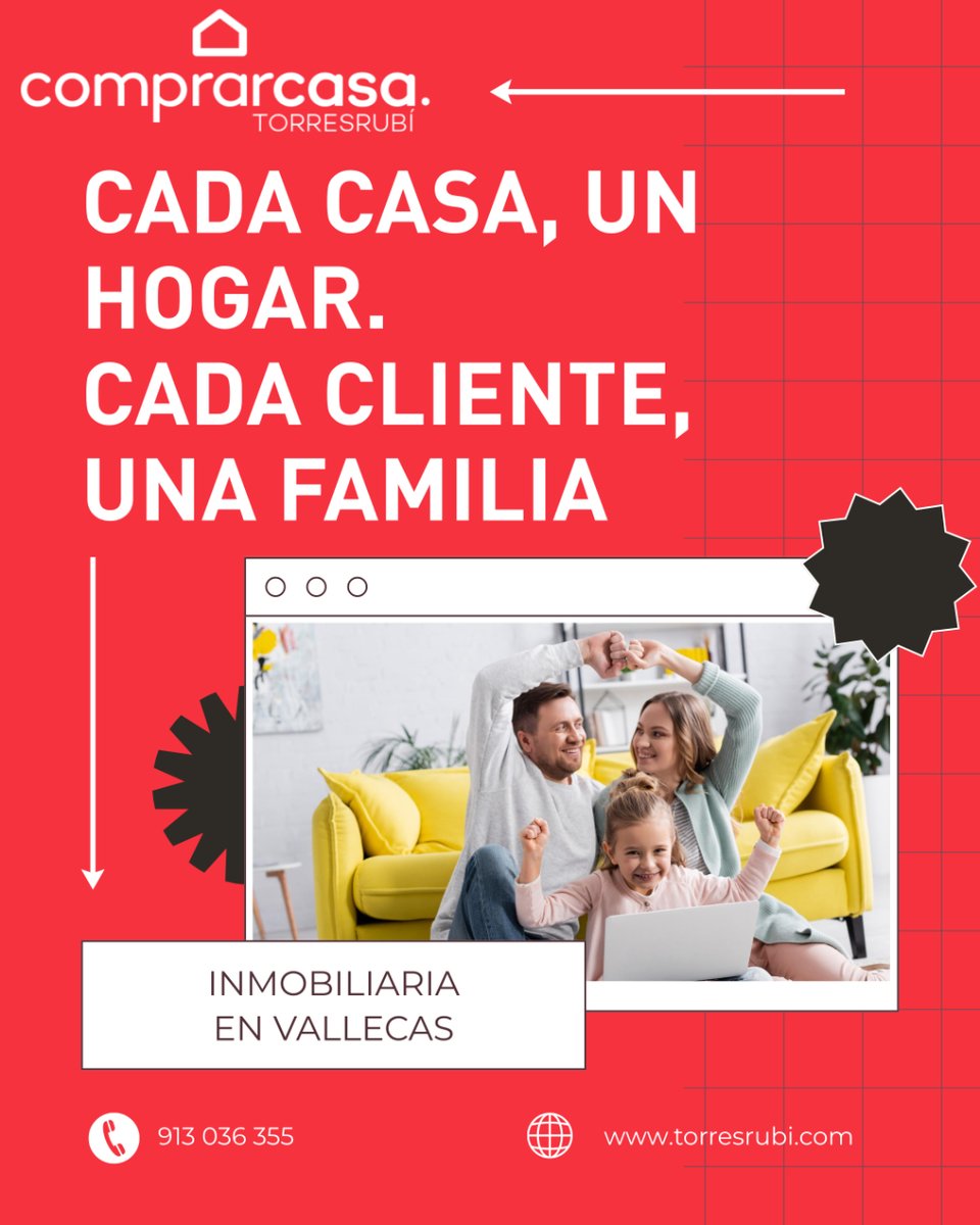 🏡❤️ En Torresrubi, cada cliente es parte de nuestra familia. Creemos que cada casa tiene el potencial de convertirse en un hogar lleno de amor y risas. Te acompañamos en cada paso del camino, asegurándonos de que encuentres ese lugar especial que resuene contigo y con los tuyos.