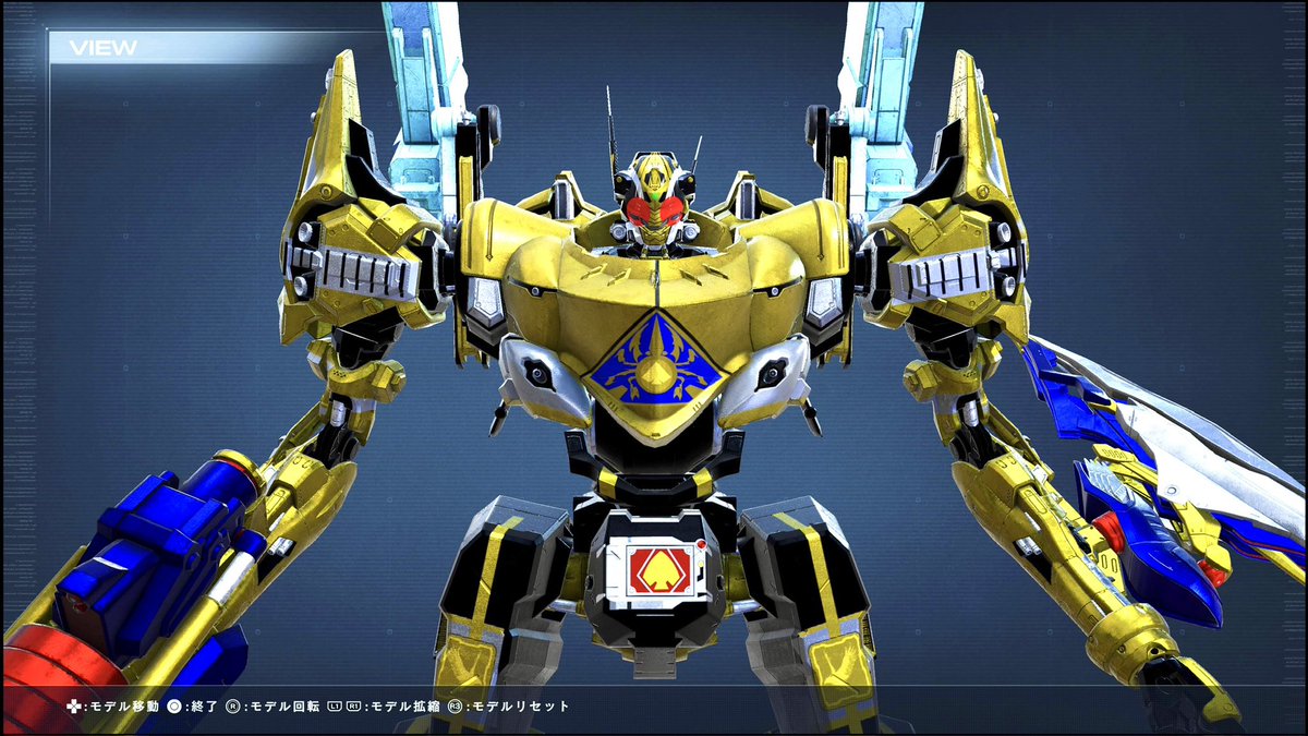 bluea_island's tweet photo. 仮面ライダーブレイド　キングフォーム

武器はキングラウザーとブレイラウザー
オリハルコンエレメントをモチーフにしてます
#アーマードコア #アーマード・コア6 #ArmoredCore6 #AC6 #仮面ライダー　#再現機体　#ネタ機体 https://t.co/LaoeRD1hqb
