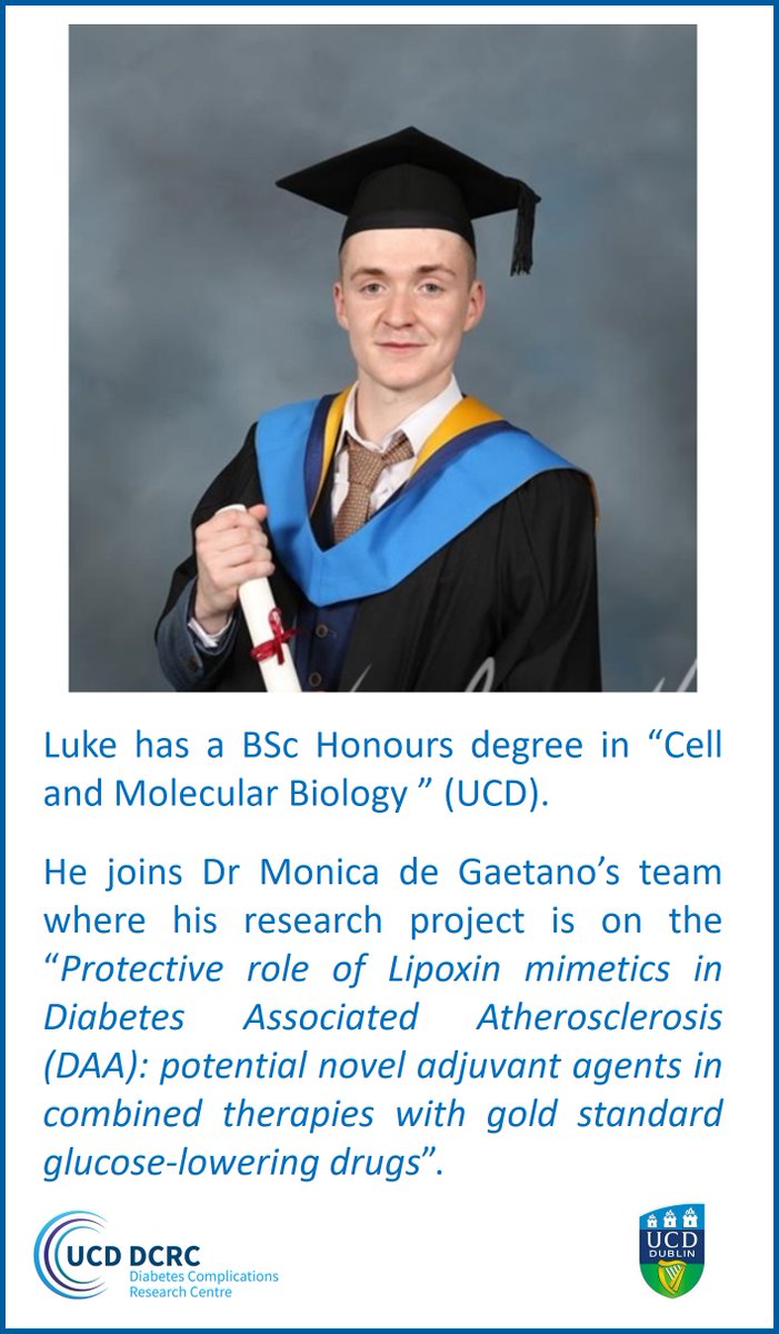 UCD Diabetes Complications Research Centre (@ucddcrc) on Twitter photo <a href="/UCDDCRC/">UCD Diabetes Complications Research Centre</a> welcomes new PhD student Mr Luke Conroy 🧪🧑🔬
<a href="/UCD_SBBS/">UCD SBBS</a> <a href="/UCD_Conway/">UCD Conway Institute</a> <a href="/moni_dega/">Monica de Gaetano</a> <a href="/UCDDCRC/">UCD Diabetes Complications Research Centre</a> welcomes new PhD student Mr Luke Conroy 🧪🧑🔬
<a href="/UCD_SBBS/">UCD SBBS</a> <a href="/UCD_Conway/">UCD Conway Institute</a> <a href="/moni_dega/">Monica de Gaetano</a>