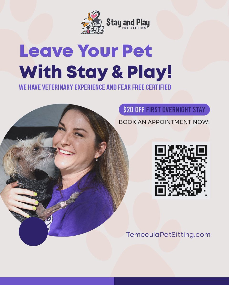 🏠Book an appointment now with $20 off first overnight stay!🐾#deal #20dollarsoff #overnightstay #petsitting #bookappointment #stayandplaypetsitting #stayandplay