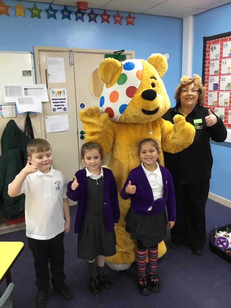 MountPSWallasey's tweet photo. We had a special visitor yesterday! The children were very excited to meet Pudsey 🧸 Huge thank you to @AsdaCommunity https://t.co/71Fb2W8OEc