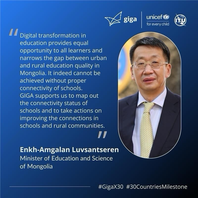 MEDSMongolia's tweet photo. Цахим шилжилтийг сургуулийн интернэт холболтгүйгээр хэрэгжүүлэх боломжгүй 
ГИГА санаачилга нь Монгол Улсын сургуулиудын интернэтийн нөхцөл байдлыг зураглахад, хөдөө орон нутгийн сургуулиудын интернэт орчныг  сайжруулахад дэмжлэг үзүүлж байна
#GigaX30 #30CountriesMilestone https://t.co/u5If1DoYyA