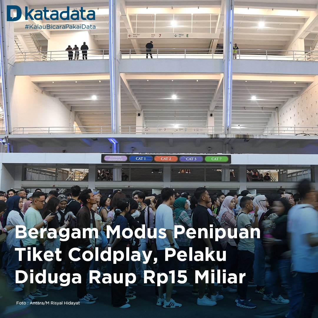 KATADATAcoid's tweet image. Polres Metro Jakarta Pusat mencatat 400 orang menjadi korban penipuan pembelian tiket konser Coldplay. Penyanyi Lyodra Ginting juga disebut menjadi salah satu korban.

Sebuah utas.

katadata.co.id/desysetyowati/… #Coldplay #Penipuan #PenipuanKonserColdplay