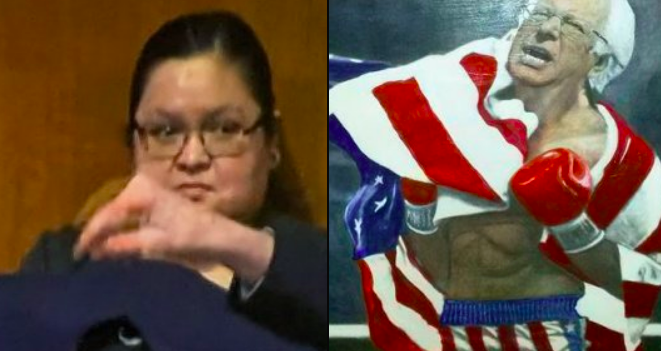 MrRecord's tweet image. Bernie Sanders: 
Sit Down! You are a Untitled States Senator!  
Tangina: 
*STAY AWAY FROM THE LIGHT!*  
Bernie Balboa: 
YO!  
@TeamsterSOB 
#BernieSanders #MarkwayneMullin #Teamsters #SeanOBrien