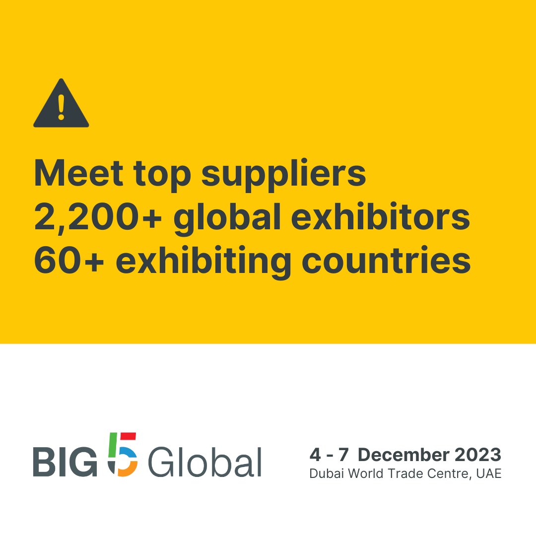 InfraToday's tweet photo. Welcome to the Big 5 Global, the premier gathering of the construction world! 
Join us at the Dubai World Trade Centre from December 4 to 7, 2023, for an unparalleled experience. 

Register now! https://t.co/hG1BBgjZ6M
.
.
#Big5Global #RegisterNow #ConstructionExhibition https://t.co/ZinN6jeyIo