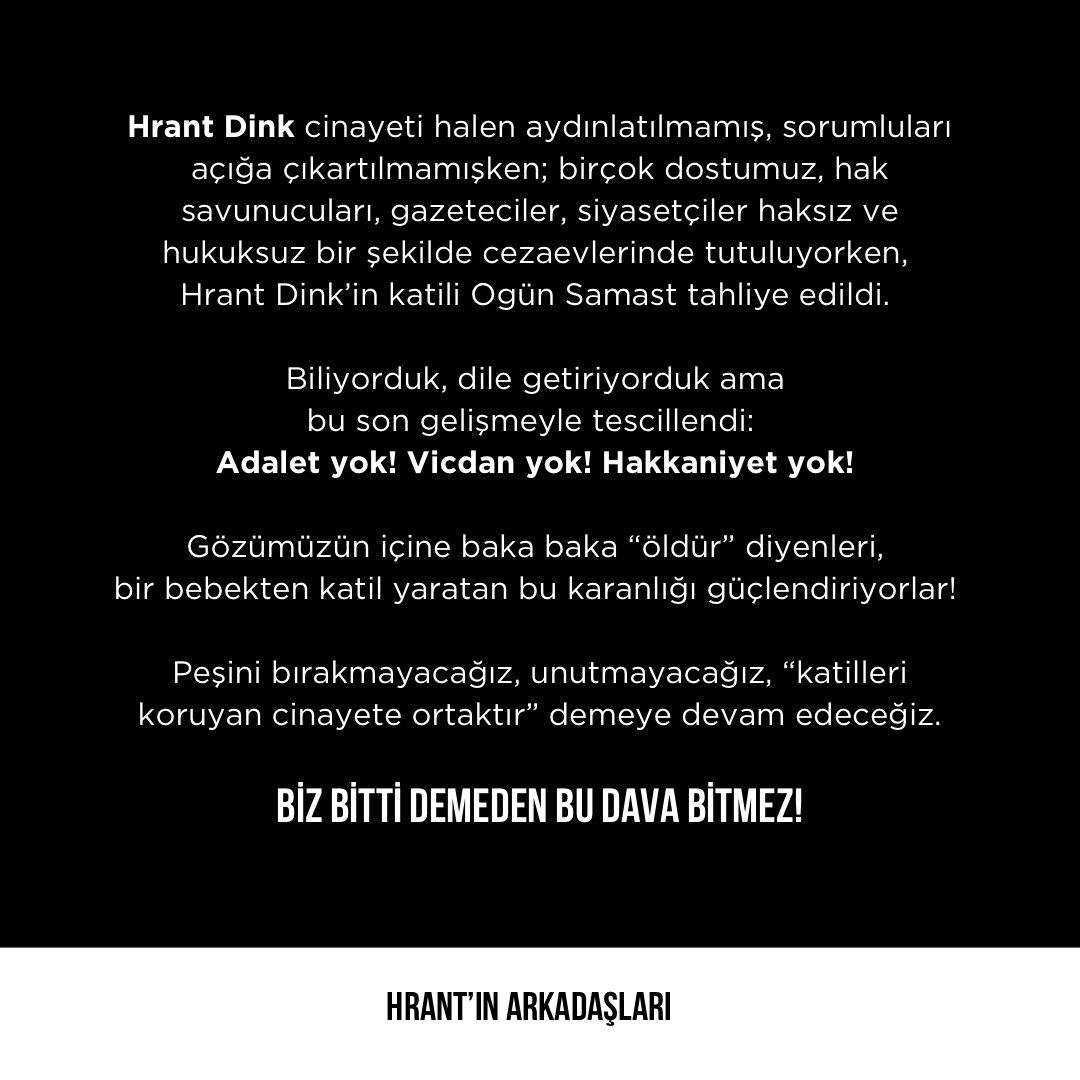 Katilleri koruyan cinayete ortaktır!

#HrantDink #BuradayızAhparig