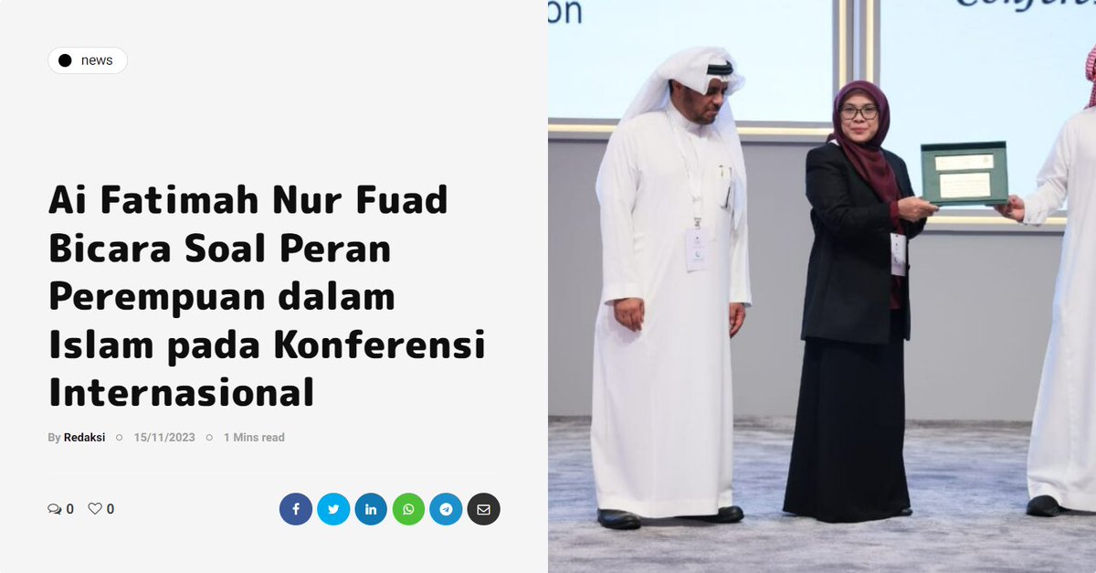 IBTimesID's tweet photo. Pada Konferensi Internasional Ai Fatimah Nur Fuad selaku Dekan Fakultas Agama Islam Universitas Muhammadiyah Prof. DR. HAMKA (FAI Uhamka) mengatakan bahwa pentingnya kesetaraan Pendidikan untuk perempuan di negara-negara Muslim.
#IBTimes #IslamBerkemajuan #Uhamka #IslamModern https://t.co/UWbrceyFF4