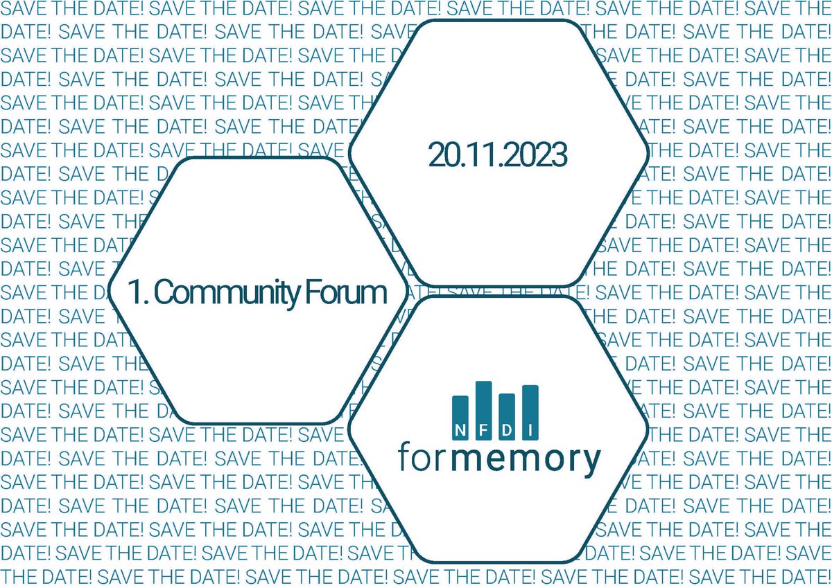 Noch nicht zu unserem 1. Community Forum am 20.11. angemeldet?

Dann aber schnell: 4mem-kt6.sciencesconf.org
Die Anmeldung ist nur noch heute (16.11.) möglich!

Wir freuen uns auf Montag und viele von Euch kennenzulernen!

#NFDI4Memory #DigitalHistory #CommunityForum #NFDI