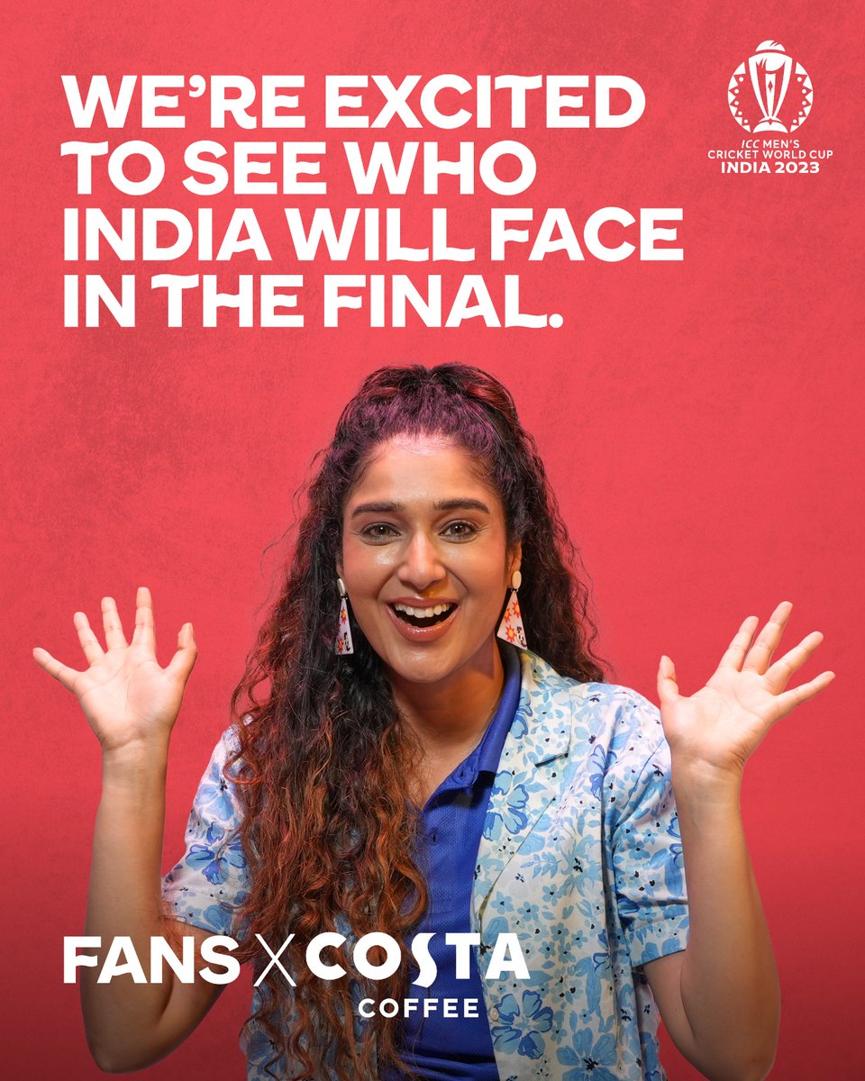 Cheers to South Africa and Australia who are all set to battle it out for a chance to face India in the final! Drop a 🌷 for SA or a 🦘 for AUS!
#FansXCostaCoffee #ICCWorldCup #CricketWorldCup2023 #Coffee #Cricket #CostaCoffee #CostaCoffeeIndia #CWC23 #MenInBlue #AUSvsNZ