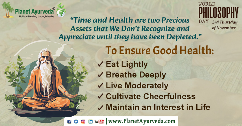 PlanetAyurveda4's tweet photo. World Philosophy Day - 3rd Thursday of November
#WorldPhilosophyDay #WorldPhilosophyDay2023 #PhilosophyDay #Philosophy #Philosopher #PreciousHealth #PreciousAssets #Appreciate #GoodHealth #Happiness #Ayurveda #Ayurvedic #AyurvedicProducts #NaturalProducts https://t.co/AOmyj5SE9v