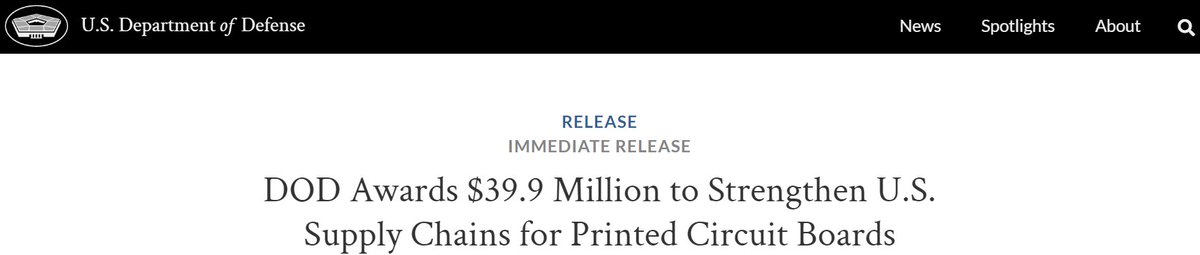 HeddaMacDonald5's tweet image. The United States Department of Defense Awards $39.9 Million to Strengthen Supply Chains for PCBs...pcb-union.com/the-department…

#pcb #PCBmanufacturing #pcbfabrication #pcbdesign #technologyinnovation #rigidflexpcb #flex #Rigidflex #emergingtechnologies
