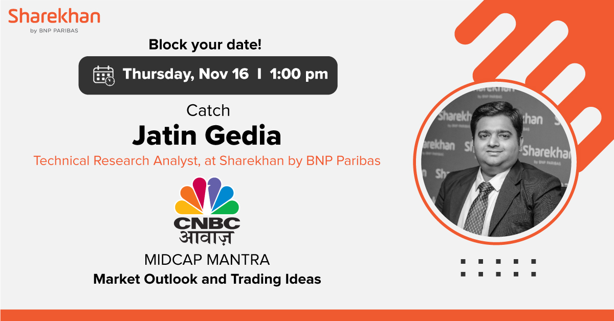 Learn from the expert Catch Mr. Jatin Gedia, Technical Research Analyst, at Sharekhan by BNP Paribas, sharing insights on Market outlook and Trading ideas today, at 1.00pm on CNBC Awaaz Sharekhan StockMarket https t.co gcvGJmAjTF Learn from the expert Catch Mr