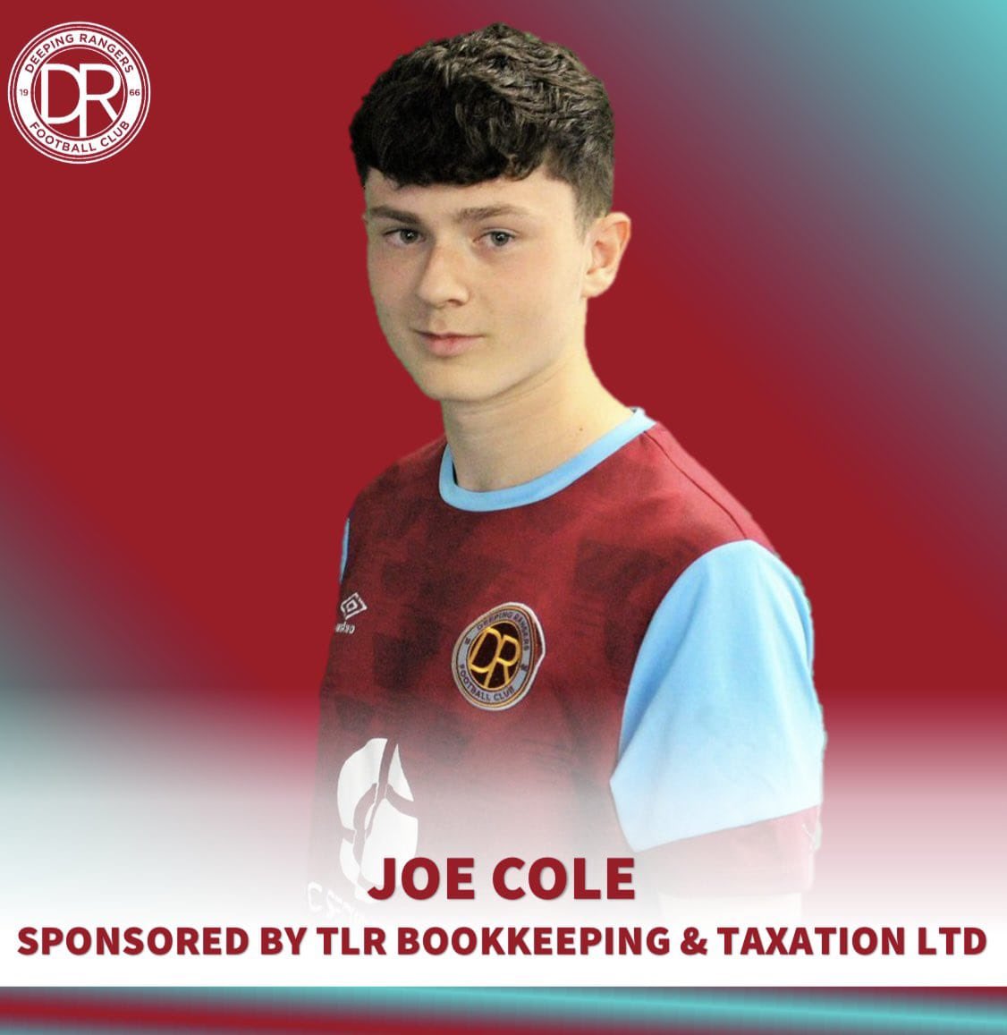 DeepingRangers's tweet photo. Next up for our sponsored players is our young midfielder, @JoeCole7777 , who likes to score from outside of the box.
Joe is kindly sponsored by TLR Bookkeeping &amp; Taxation Ltd for this season.Thank you to TLR for their support. #weareclarets @utdcos @DeepingSSClub @spaldingsport https://t.co/FdapCpxqUS