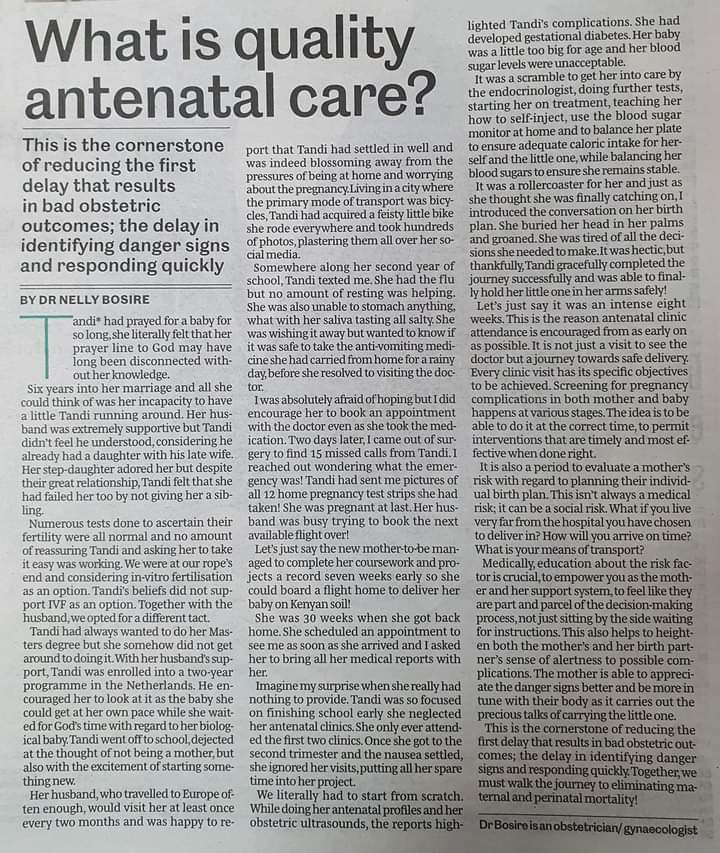 "Every mother  in Kenya deserves high-quality health care.

<a href="/Starlight_Bo/">🌸Dr. Nelly Bosire🌸</a> 
<a href="/KCOA_Official/">Kenya Clinical Officers Association</a>  
<a href="/keprecon/">KEPRECON</a>