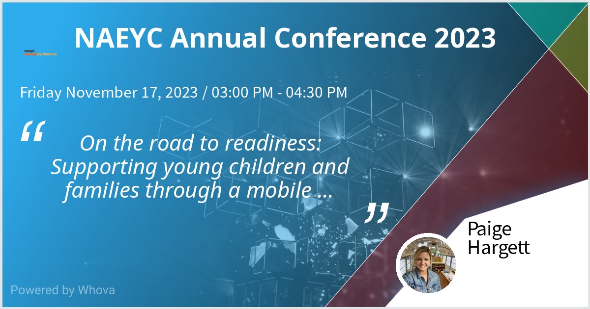I am speaking at NAEYC Annual Conference 2023. Please check out my talk if you're attending the event! #naeycAC - via #Whova event app