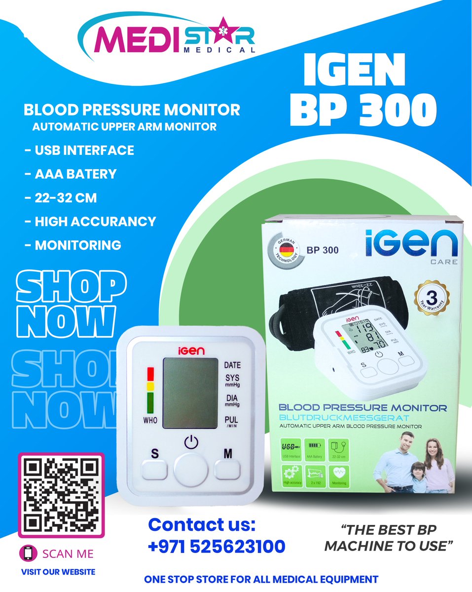 MedistarMedical's tweet photo. IGEN BP 300 Automatic Upper Arm Monitor &amp; IGEN BP 200 with voice function, Shop Now. Visit our website: https://t.co/bxWMRdLPam
For all Medical Equipments
💡Medical Devices
💡Laboratory Equipments
💡Diagnostic Devices
https://t.co/sjpVVv0Lui
#igen #bp #bloodpressuremonitor https://t.co/lm2Zpr77cy