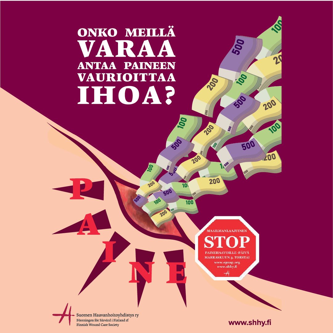 SuPerLiitto's tweet photo. Kansainvälistä STOP Painehaavoille -päivää vietetään jälleen 16.11.2023. Tämän vuoden teemana on "Valitse oikea alusta – estä painehaavat".
Lue lisää: https://t.co/QKqv9JMEYq
#stopPUday2023Finland #stopPUday #stoppressureulcers #stopthepressure #pressureulcers https://t.co/hs7N9ZJLKo
