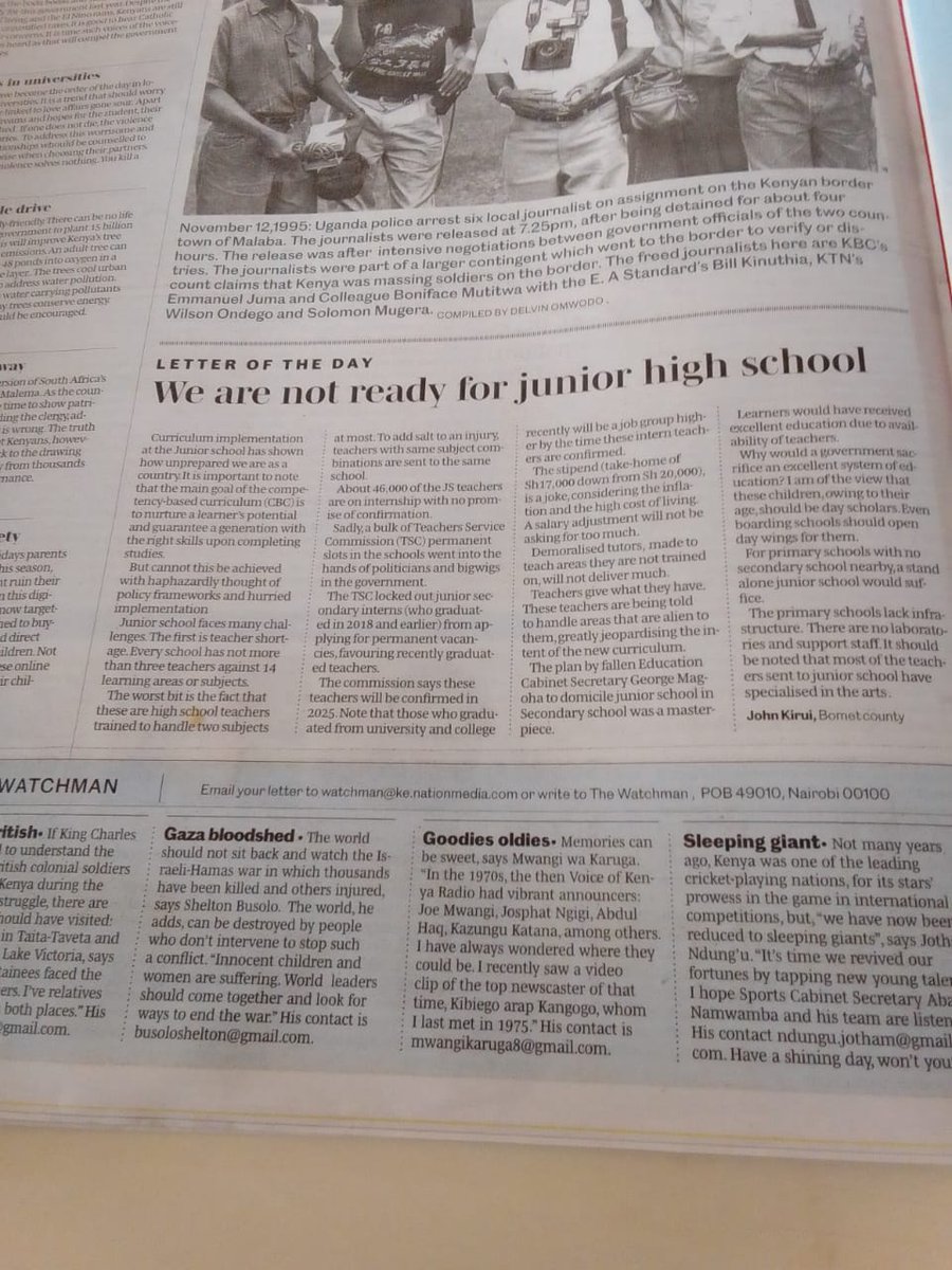 <a href="/edgarwabwire_/">EDGAR 🇰🇪</a> <a href="/TSC_KE/">TSC</a> In my article on the DN, it clear that  the government of the day <a href="/TSC_KE/">TSC</a> are not ready for effective implementation of JS. #confirminterns