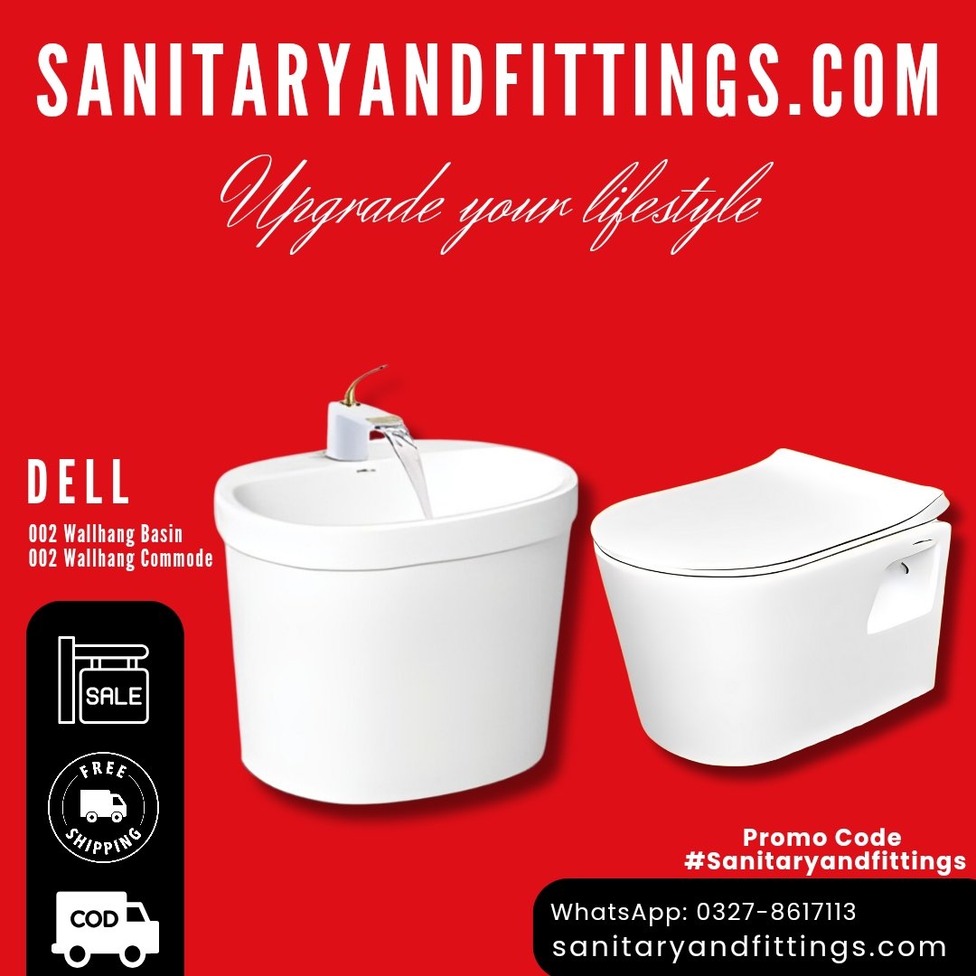 PROMO Code: #SANITARYANDFITTINGS

Product Code: Dell 002 Wallhang Basin & Commode
Product Link:
Basin
sanitaryandfittings.com/product/dell-w…
Commode
sanitaryandfittings.com/product/dell-w…
Free Shipping 📦
Cash On Delivery 🚚
Location:
g.co/kgs/t4jGde
Contact Number: 0327-8617113
#washbasin #commode