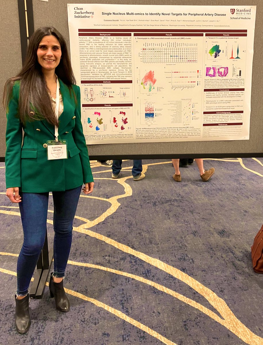 Fran_Vacante's tweet photo. Great time at the @cziscience meeting, amazing interaction and connections.
I feel honored and grateful to have been awarded with the #CZINextGenRes Pilot Award! Excited for the science to come 🧬 🧫 👩‍🔬

#singlecellseq #atherosclerosis #peripheralarterydisease https://t.co/undPzqTkxq