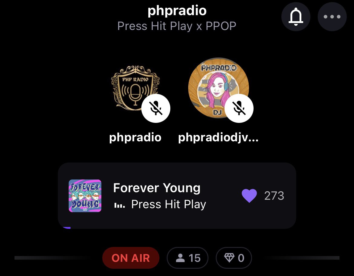PHPRadio_'s tweet photo. [🔊 Press Hit Play x PPOP Listening Party 🔊]

🎶 NOW PLAYING:  Forever Young by @PressHitPlay

📻 : https://t.co/87Ibo0Nh1O  
🎧 ON AIR: @PHPRadioDJVenus 

@PressHitPlay #PRESS_HIT_PLAY https://t.co/p1vRW6OyaN
