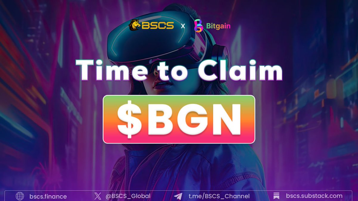 BSCS_Global's tweet photo. 📣 Time to claim your $BGN token on BSCS🔥

👋 Our dear BSCSians, It’s time to Claim the valuable $BGN token of @BitgainAi1 project on BSCS !

💵 IDO Price: $0.009

➡️ Claim $BGN token at: https://t.co/dPtjeXFr9q

⏳ Vesting: 50% TGE, 25% from next two months

💲 Official smart contract address: 0x957fa93b3e131229305Bad9a9a4a280b30faB7d1

💲 Trading Pair: BGN/USDT

📌 IMPORTANT NOTE: BSCS Refund Time:
✅ Other Tier: 2 hours from 10 AM UTC 16th Nov - 12 PM UTC 16th Nov
✅ S Diamond Tier: 12 hours from 10 AM UTC 16th Nov - 10 PM UTC 16th Nov

⚠️ Note:
To claim your tokens, you must use the same wallet that you used to join the @BitgainAi1 IDO on BSCS

🚀 Thank you for your support and it's time to head straight to the Moon 🌕

#BSCS #Bitgain #IDO
