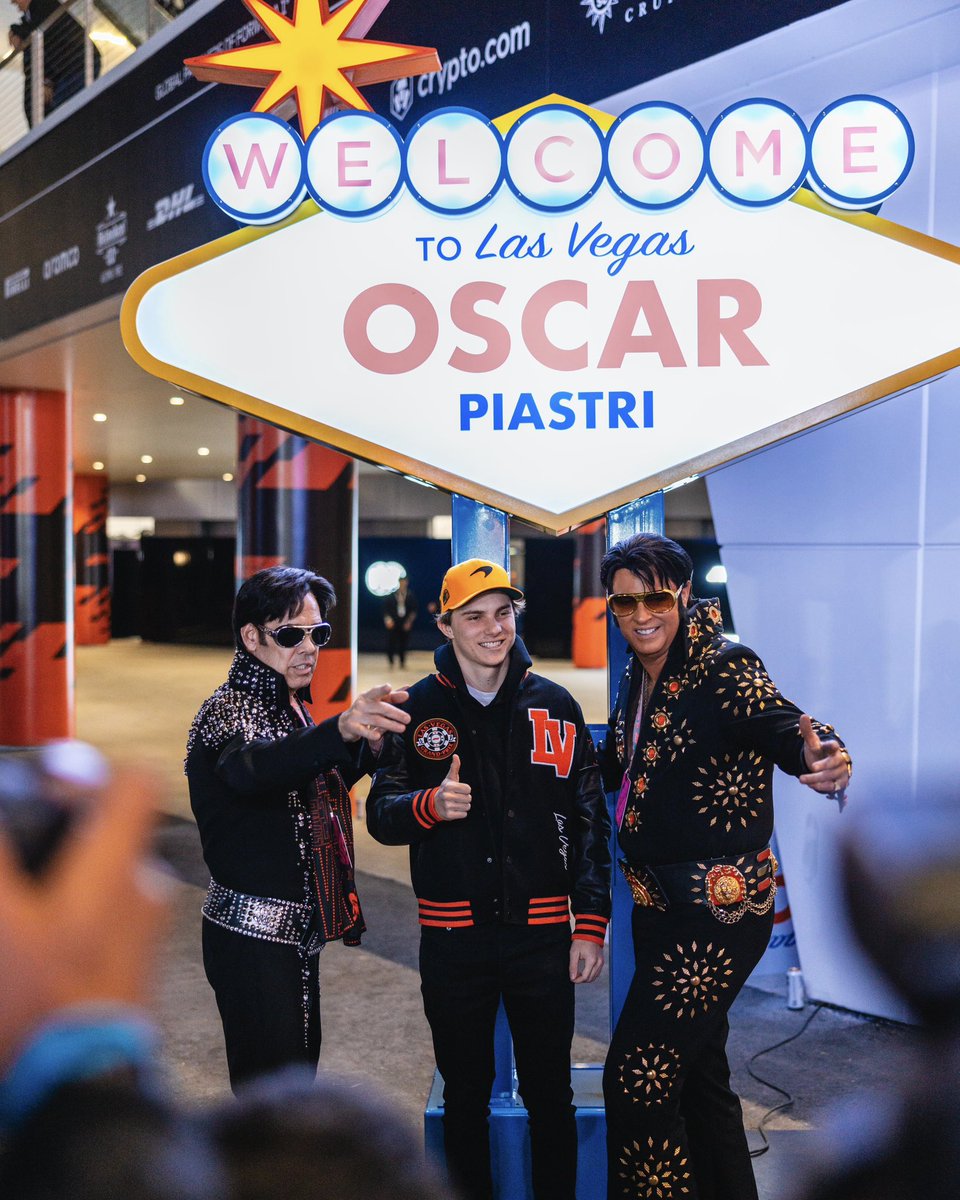 OscarPiastri's tweet photo. There are welcomes and then there are Vegas welcomes! 😁 https://t.co/cDiOyTq6kR