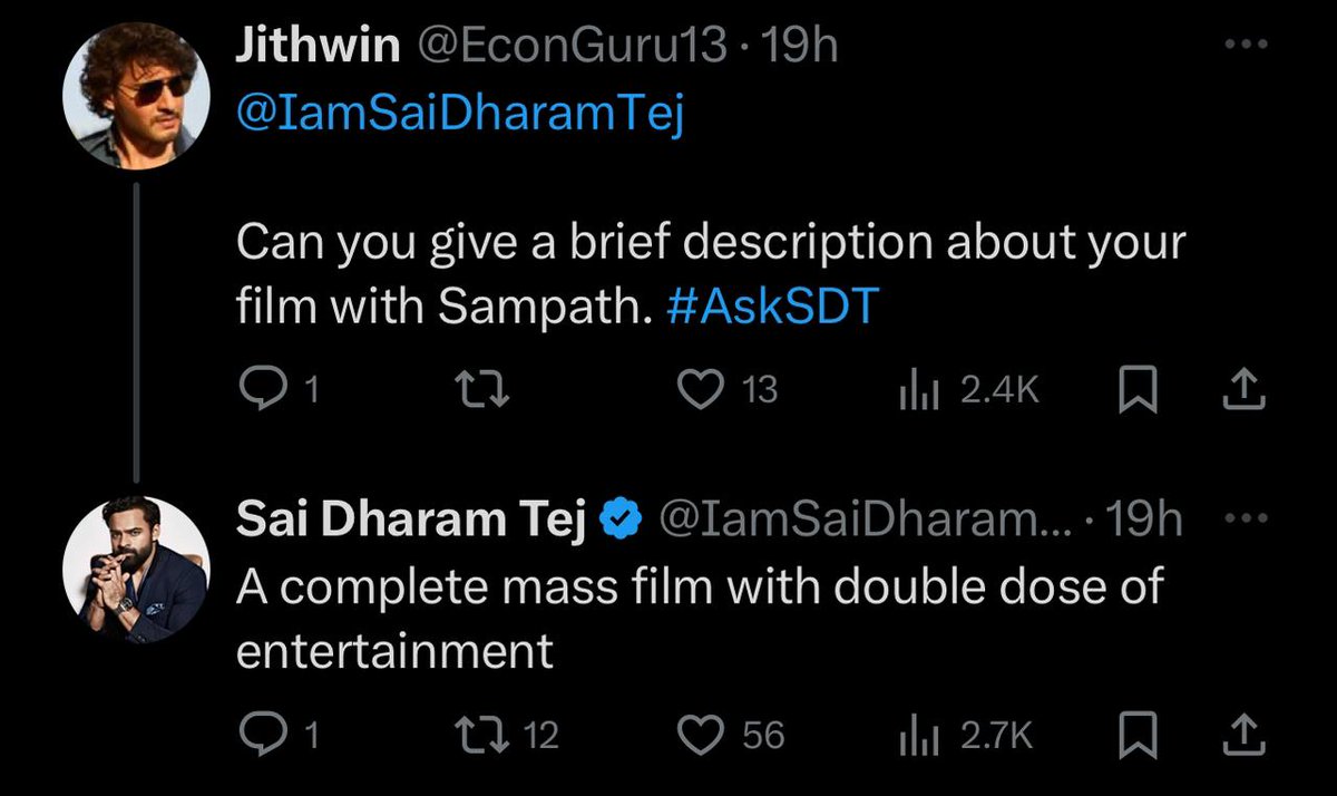 SaiDharamTej_FC's tweet photo. Double Barrel Mass LOADING 💥🤟
Our Mega Supreme Hero @IamSaiDharamTej will be back with a bang 😎
#AskSDT https://t.co/twhZ047gWt