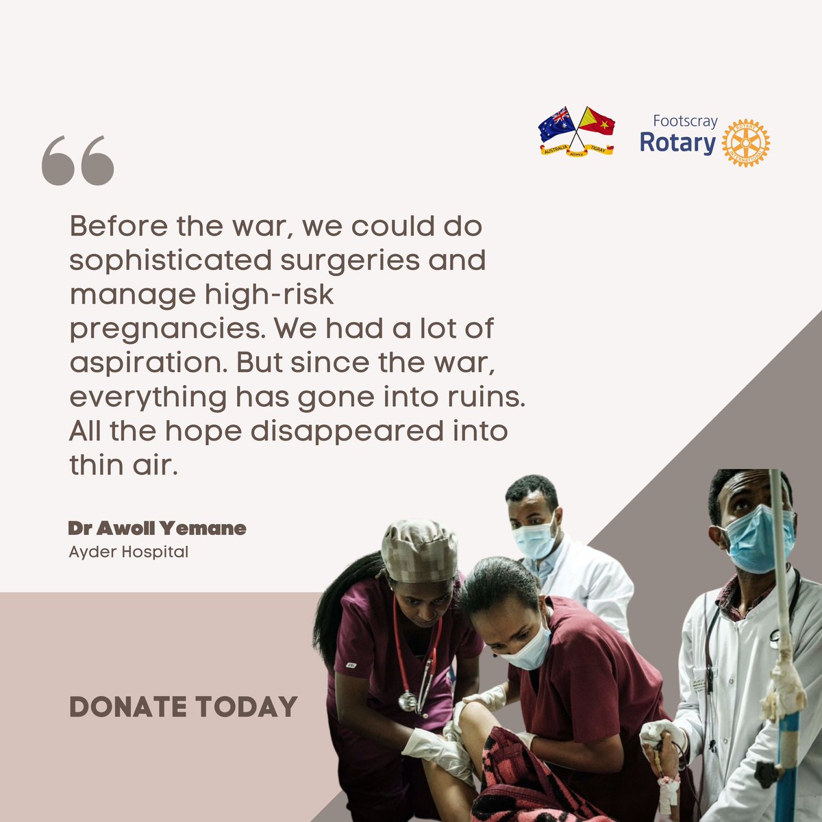 Ayder Hospital is in urgent need of essential supplies to continue providing effective medical care to those in need. 

Your tax-deductible contribution can ensure that #Tigrayans receive effective healthcare during these challenging times. Donate today! 

chuffed.org/project/103641…