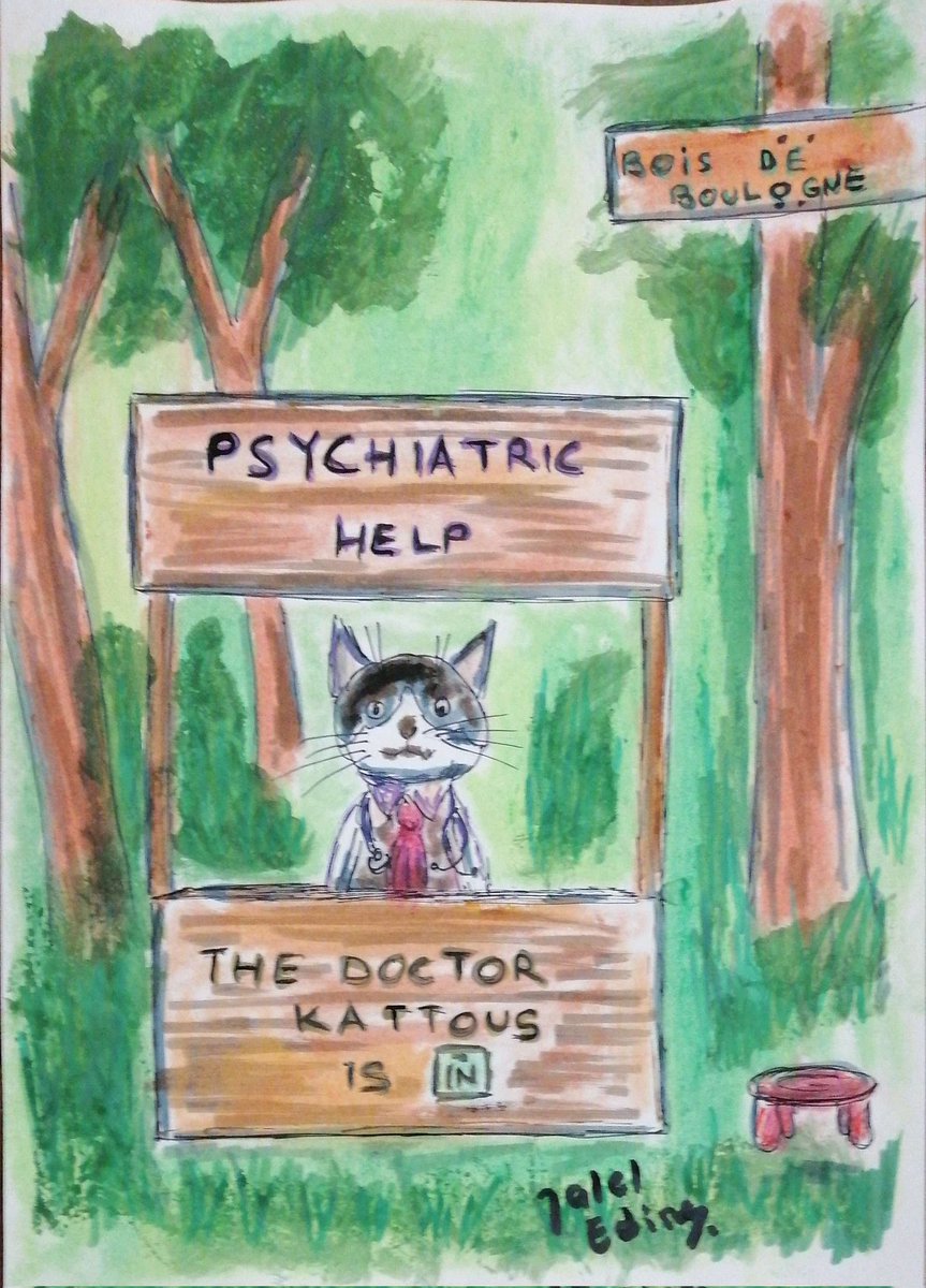 jaleledineart's tweet photo. "Psychiatric Help" Satirical drawing with markers and pastels, by jaleledineart.
#art #dailyart #jaleledineart #drawing #artwork #markerdrawing #pastelart #satiricaldrawing #psychiatrichelp #doctorkattous https://t.co/swDd5zGDcJ