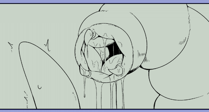 柿の種を食べようとしているデスワーム君です。こわくて震えてる柿の種くんが実際カワイイですね。はい。 