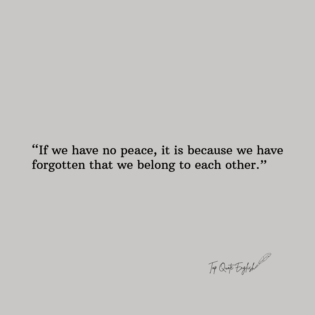 TopQuoteEnglish's tweet photo. “If we have no peace, it is because we have forgotten that we belong to each other.”
.
.
.
.
#TopQuoteEnglish #Motivation #mentalhealth #quotes https://t.co/luZoe3aOq4