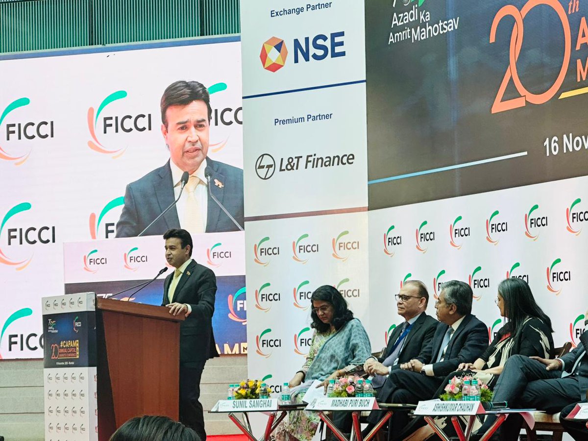 ICICI_Direct's tweet photo. Our MD and CEO @Vijaychandok1, Co-Chair, FICCI Capital Markets Committee delivered Concluding remarks on Day 1 of the 20th Annual Capital Markets Conference, CAPAM 2023 organised by @ficci_india at our exchange @nseindia today.
#ICICIDirect #NSE #FICCI #CAPAM2023 https://t.co/av4yvx1sv3