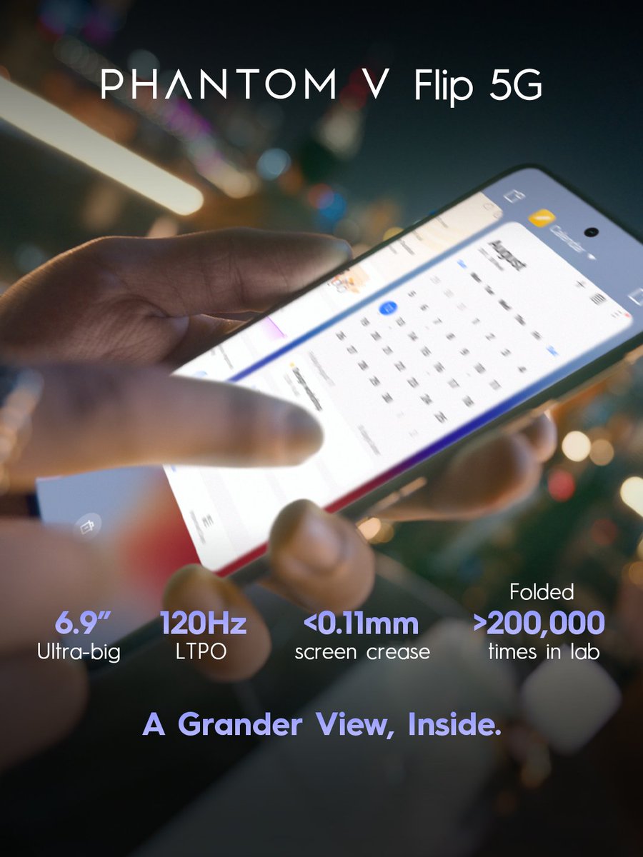 TECNOMobile254's tweet photo. Unlock a world of fluid elegance with the Phantom V Flip's 120Hz refresh rate. Witness every detail come alive in stunning motion. Elevate your viewing experience to grandeur.
#TECNO #PhantomVFlip5G #FlipInStyleKE https://t.co/WgoTjOCffX