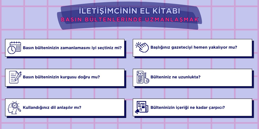 Basın bülteni nasıl yazılır? Kitap mı yazıyoruz demeyin, bu işin de incelikleri var. 📝

İletişimciler, kurumlarının manşetlerde yer almasını nasıl garanti edebilir? 📰

Gelin, iletişimcinin el kitabından basın bültenleri dosyasını aralayalım. 🔍

➡️bit.ly/3upVItx