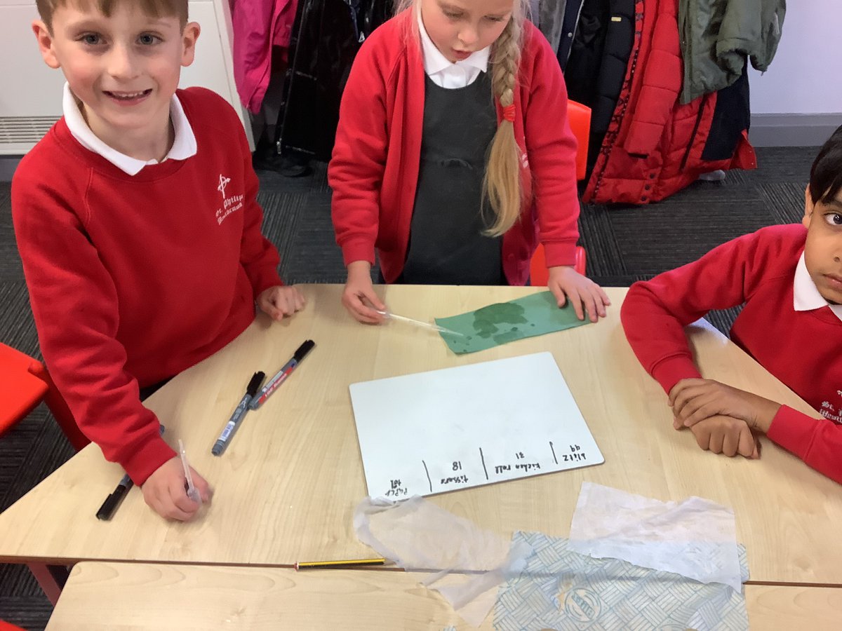 StPhilipsY2C's tweet photo. In Science this week, we have been testing the absorbency of different paper towels and tissues to see which would be the best to dry a spilt drink. We tested how much water it would hold and how dry the table looked after. #teamstphilips @StPhilipCEAP https://t.co/lsUR4YZvIY
