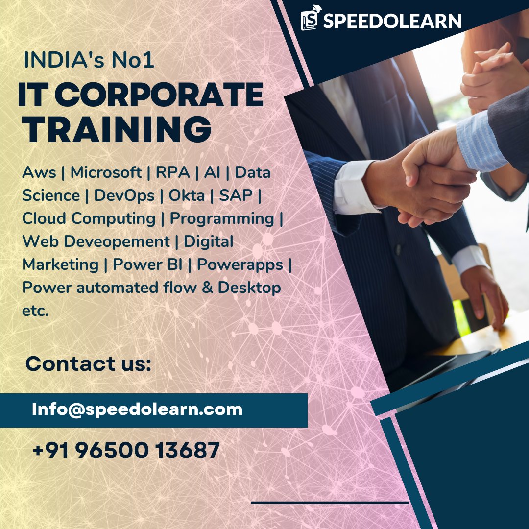 Speedolearn's tweet image. 🚀 Elevate your IT skills with Speedolean! 💻
 Explore AWS, Microsoft, RPA, AI, Data Science, DevOps, and more. 🌐 Stay ahead in the digital age with expert trainers and real-world projects. Ready to dive in? Visit speedolean.com #ITTraining #Skills #LearnWithSpeedolean