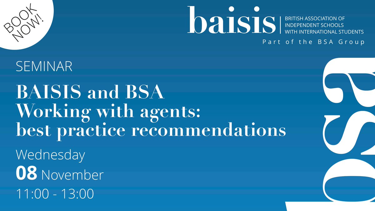 BAISIS_schools's tweet photo. Better understand the needs of international boarders and develop your provision to support them with this seminar on November 29. Full event details via https://t.co/Rqie2gmOfs https://t.co/CeRaR45beI