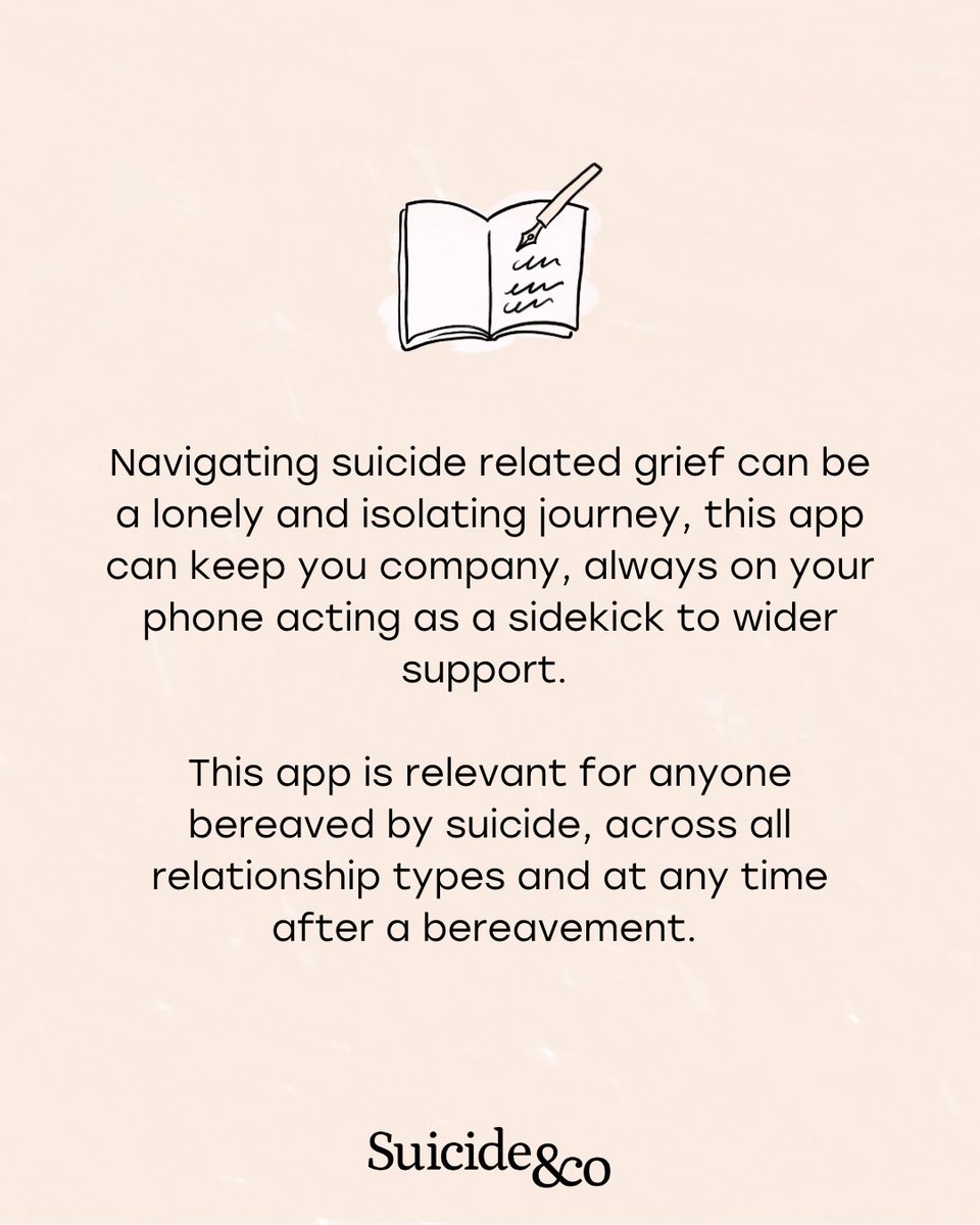 Our App launches today! Sidekick by Suicide&Co is a FREE app to support you through your suicide loss journey, providing general mental health exercises and suicide loss specific resources. Download on the Apple App Store today or head to our website: suicideandco.org/sidekickapp