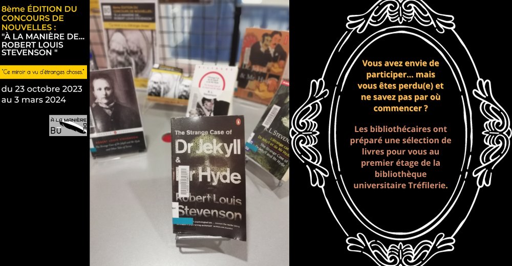🪶 Concours de Nouvelles 2024 "À la manière de..." //  Collections à consulter ou emprunter
Pour vous aider à prendre la plume et participer au concours "À la manière de #RobertLouisStevenson"👉rendez-vous dans votre #buUJMTrefilerie.

Règlement ✍️urlz.fr/osFo